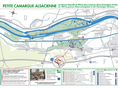 Carte des sentiers de la Petite Camargue Alsacienne